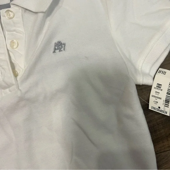 Aeropostale New White Polo Top - Picture 4 of 6
